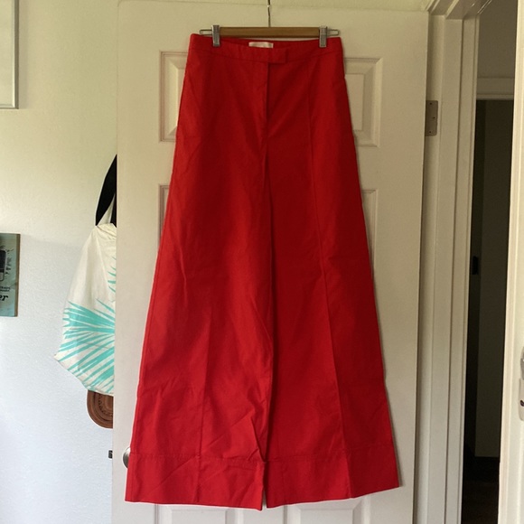 Anthropologie Red Wide Leg Pants - Picture 3 of 5
